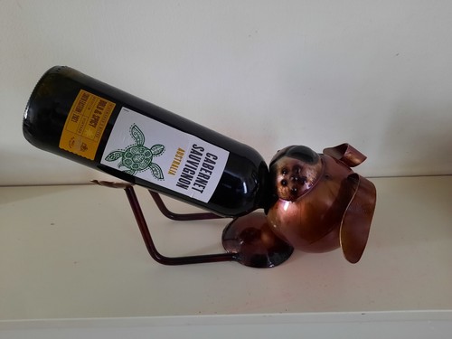Metal puppy dog - dog, wine