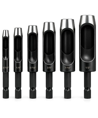 6pc leather hole punch - hole,