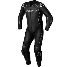 RST S1 CE One Piece Leather Suit Motorbike Motorcycle Black / Black / White 
