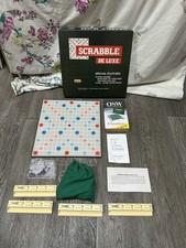 Vintage Scrabble DeLuxe Family Board Game Built In Turntable Offset Board