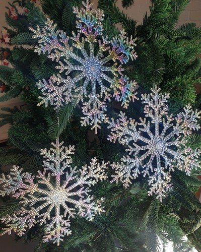 Iridescent snowflakes - xl,