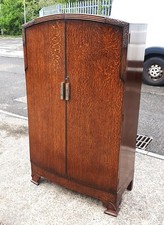 ART DECO OAK VENEERED SINGLE WARDROBE           DELIVERY AVAILABLE