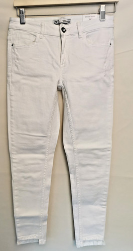 Zara white mid rise - white, skinny