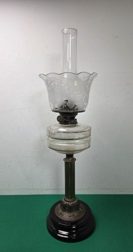 Vintage oil lamp clear glass - oil,