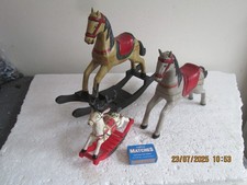 WOODEN ROCKING HORSES  X  2  +  PLASTIC  HANGING    ROCKING  HORSE  see des.