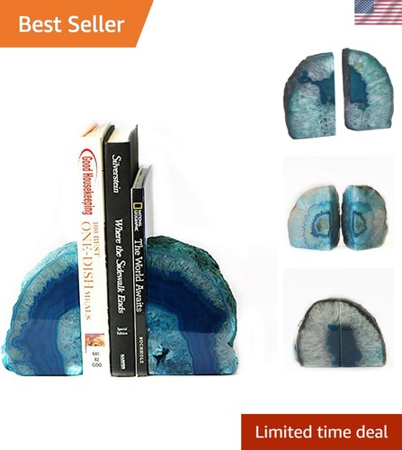 Teal agate bookends elegant - teal, bookends: