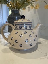 Vintage Laura Ashley Johnson Bros blue and cream ‘Petite Fleur’ large teapot 