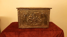 Vintage wooden brass embossed - brass,