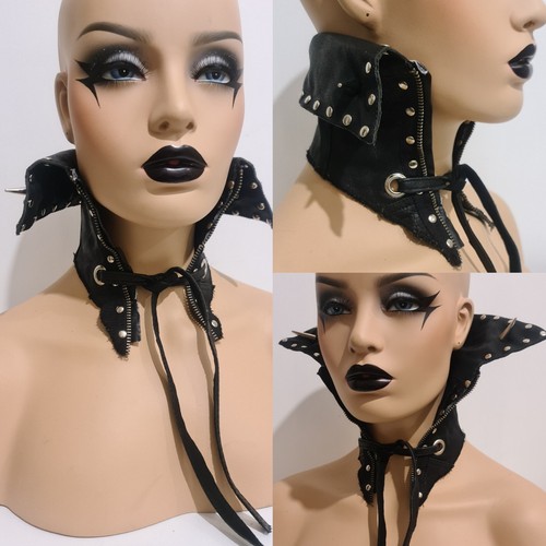 Leather collar choker - choker, handmade