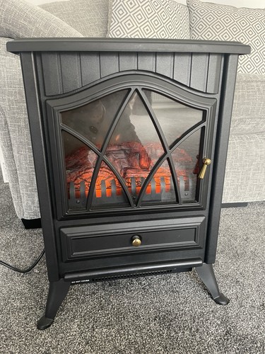 Black electric stove fire - electric,
