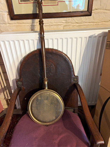 Brass metalware pan with long - brass,