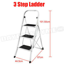 2 3 4 Step Ladder Steel Non Slip Tread Stepladder Safety Rail Handrail Foldable