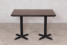 RECTANGLE COPPER TOP CAFE TABLE BLACK EDGING RESTAURANT TABLE CHOICE OF BASES