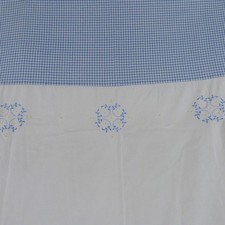 Vintage Laura Ashley Double Duvet Cover & 1 Pillowcase Blue Gingham Check Design