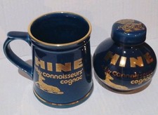 Rare Vintage Hine Cognac Holkham Pottery Tankard  Lidded Pot Chatsworth 1983 VGC