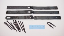 pre drilled roman to medieval 175mm 7" hinges hasp and staple with nails