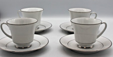 4 x Legendary By Noritake Regency Silver Cup & Saucer