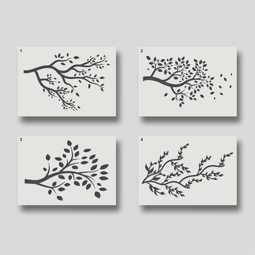 Tree branch stencils - branch,