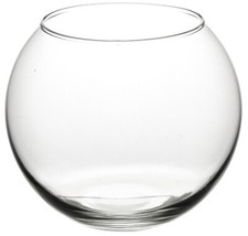 Round Glass Vase Wedding Centerpiece for Flowers Succulent Fish Bowl 16.5x18.5cm
