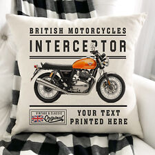 Personalised Motorbike Cushion Cover Royal Enfield Interceptor British VBC32