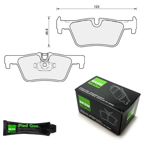 Bremtech rear brake pads fits - rear,