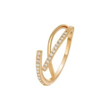 Gold Diamond Ring Finger Adjustable Classic 925 Silver Women Jewellery Gift