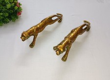 Cheetah Animal Door Handle Decor Brass Jaguar Themed Bedroom Door Pull Set CA500