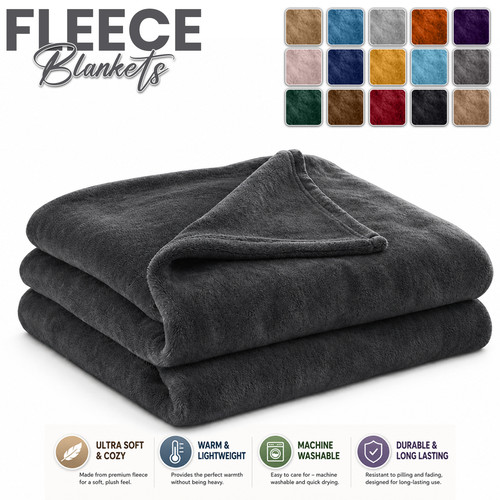 Grey fleece blanket soft - grey,