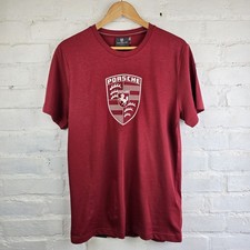 Porsche Stuttgart • Official Crest Logo • T-Shirt • Maroon Size EU Medium USA S