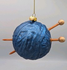 Blue Glass Ball Of Yarn &
