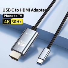 USB C To HDMI 2M 4K Cable - TV Adapter | Phone | Tablet | Laptop | For Samsung