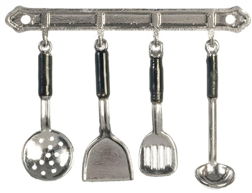 Dolls house silver hanging - house,