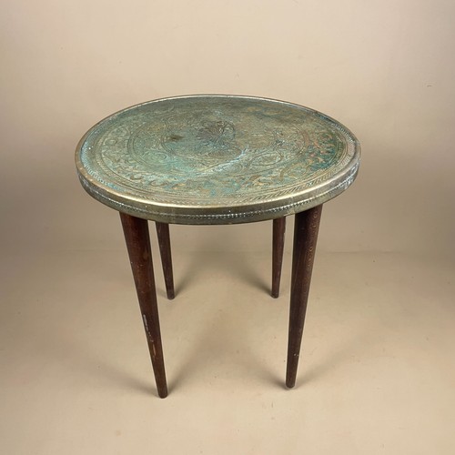 Brass top table vintage - top, side