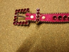 CERISE PINK FUR B.B. SIMON STUDDED BLING DOG COLLAR 00 Y70 SIZE XS