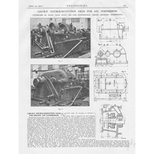 3250-HP Double Reduction Gear for Air Compressor Vintage Engineering Print 1927