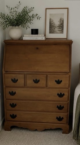 Wood antique secretary - wood,