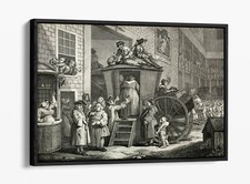 WILLIAM HOGARTH, THE STAGE COACH -FLOAT EFFECT CANVAS WALL ART PRINT