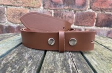 Chestnut Leather Press Stud Snap Belt Choice of Width Handmade 100% Real Leather