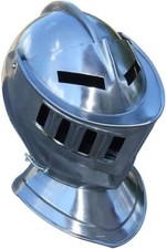 Medieval Closed Knight Armor Helmet Italian Helmet, Steel Closed Military Men at
