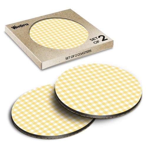 Round mdf coaster - coaster, yellow