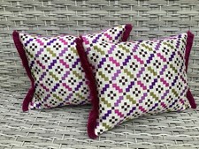 Pair Of Osborne & Little Serai Silk And Velvet Ruched Cushion Covers