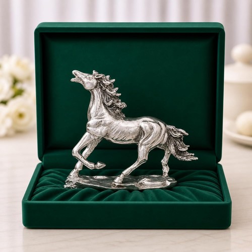 Silver plated running horse - silver,