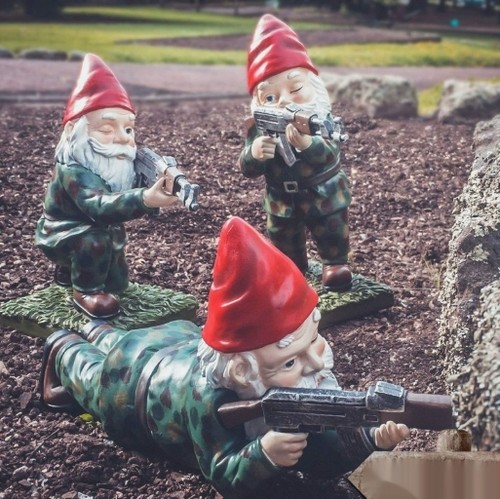 Military garden gnomes statues - garden,
