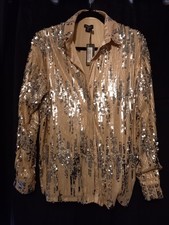 Sequin oversize Shirt. BOOHOO