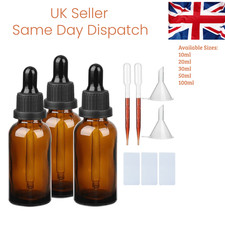 3 Amber Glass Dropper Bottle