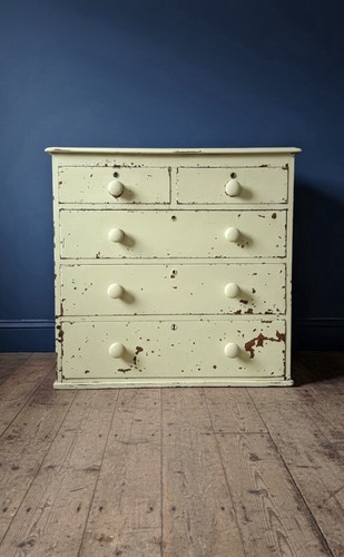Painted victorian oak chest - painted,