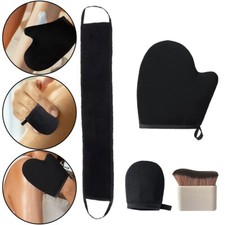 4 Piece Fake Tan Mitt Set Self Tanning Glove Back Body Exfoliator Applicator