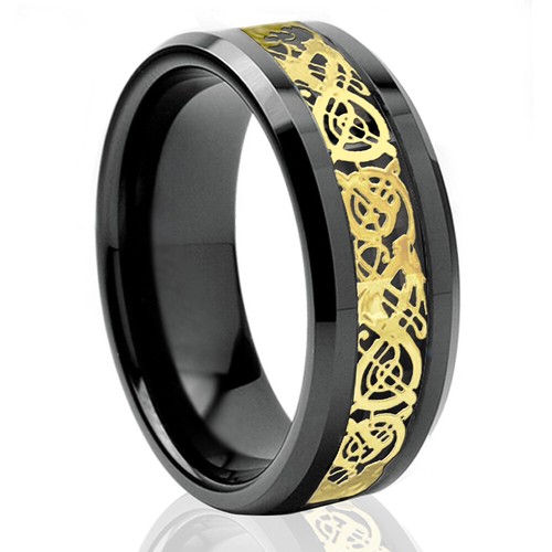 Silver celtic dragon - silver, tungsten