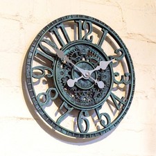 Indoor Outdoor Wall Clock 30cm Antique Church Station Garden Style Weatherproof