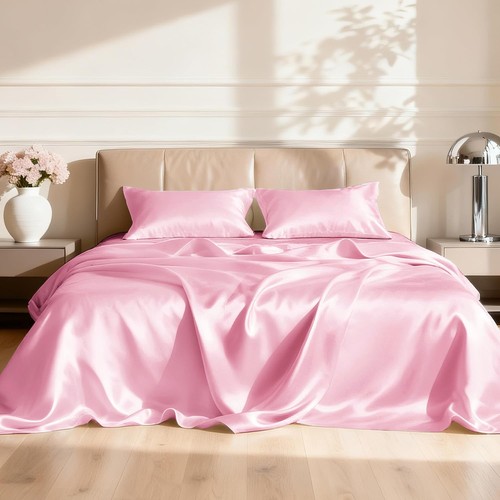 Luxury silky satin bed - satin,